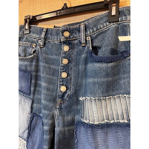 Polo Ralph Lauren patchwork High-Rise Wide-Leg Crop Jeans size 27 - Picture 5 of 13